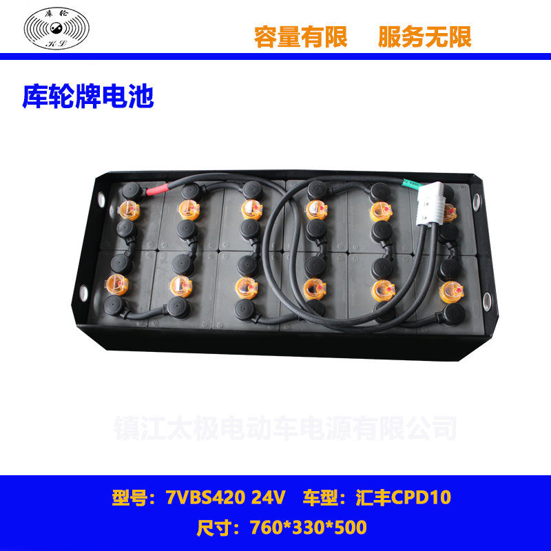  汇丰叉车蓄电池CPD10 7VBS420 24V 电池组照片及尺寸